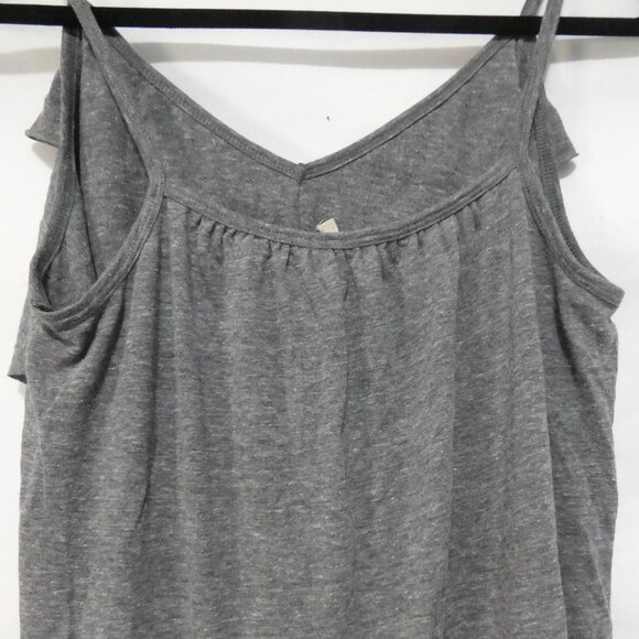 DKNY JEANS | size 14/16 W | Grey Ruffled Spaghetti Strap Top - Picture 10 of 13